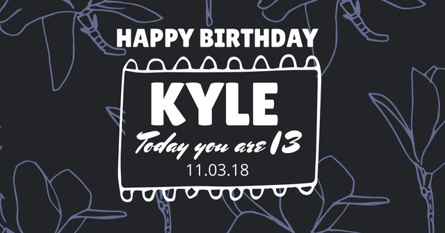 Ideal for creating personalized birthday greetings for a 13-year-old, featuring bold typography against a floral backdrop. Perfect for digital invites, social media posts, or customized birthday cards.