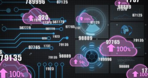 Digital Cloud Storage Data Processing Interface Concept - Download Free Stock Images Pikwizard.com