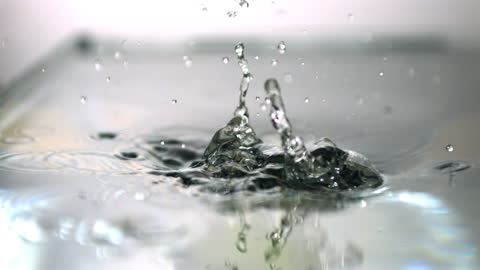 Lime Impact in Water Creating Splash in Slow Motion