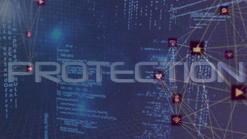 Digital Network Connections and Cyber Security Concept