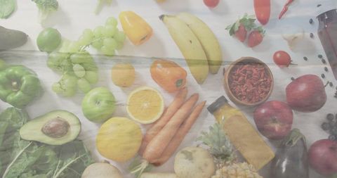 Colorful Assortment of Fresh Organic Fruits and Vegetables