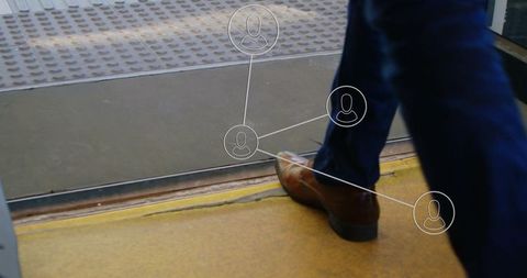 Businessman Stepping into Urban Commuting Experience