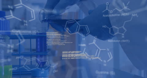 Laboratory Scientist Analyzing Chemical Data with Technology Interface