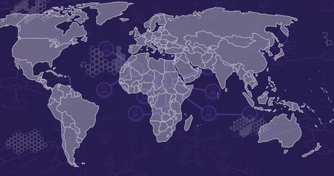 Global Network Connections on World Map with Data Overlay - Download Free Stock Images Pikwizard.com