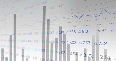 Bar and Line Charts with Stock Market Data Reflecting Financial Analysis - Download Free Stock Images Pikwizard.com