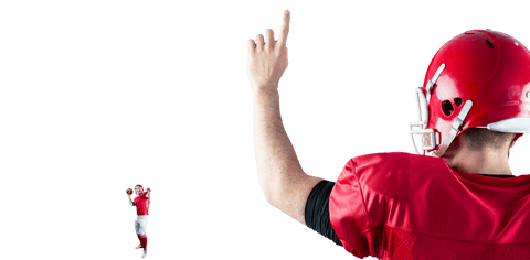 Transparent American Football Players Celebrating on Clear Background