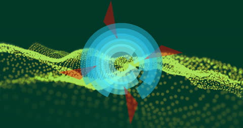 Abstract Digital Energy Waves Background with Hologram Elements