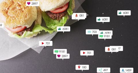 Burgers with Digital Notifications Highlighting Social Engagement