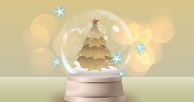 Christmas Snow Globe with Tree and Falling Snowflakes - Download Free Stock Images Pikwizard.com