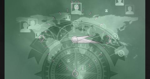 countdown clock with global network connection symbols - Download Free Stock Images Pikwizard.com