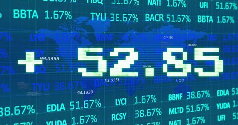 Digital Stock Market Display with Global Map Overlay - Download Free Stock Images Pikwizard.com