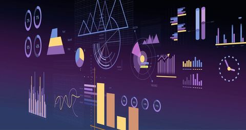 digital data visualization charts and graphs on purple background - Download Free Stock Images Pikwizard.com
