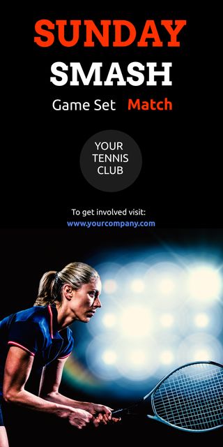 Determined Female Tennis Player Ready for Match Promotion - Download Free Stock Templates Pikwizard.com