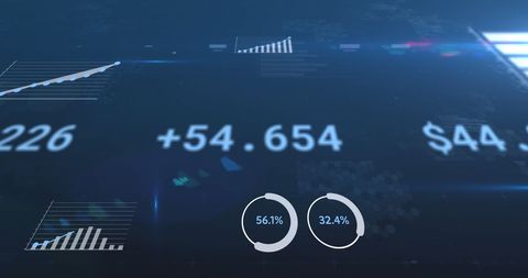 Dynamic Financial Data Analytics with Graphs and Percentages - Download Free Stock Images Pikwizard.com