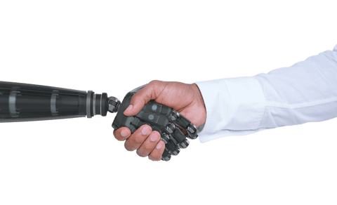 transparent human and robot handshake digital illustration - Download Free Stock Videos Pikwizard.com