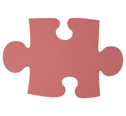Pink puzzle piece illustration on transparent background
