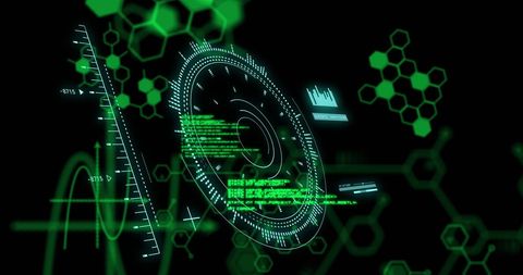 Abstract Digital Interface in Neon Green - Download Free Stock Images Pikwizard.com
