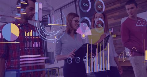 Team Analyzing Financial Data Using Augmented Reality Charts - Download Free Stock Images Pikwizard.com
