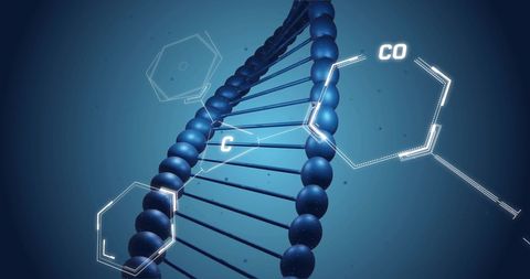DNA Strand with Digital Elements Representing Data Processing - Download Free Stock Images Pikwizard.com