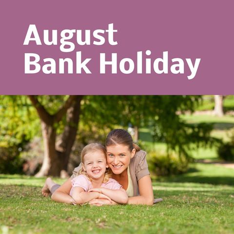 Mother and daughter celebrating august bank holiday outdoors
