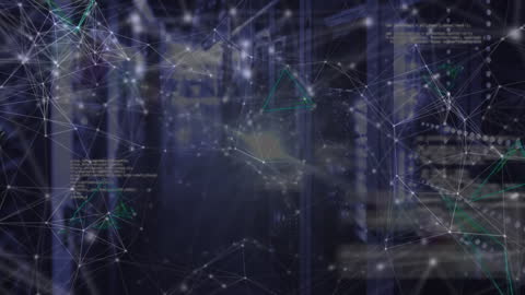 Network Connections in Futuristic Server Room Concept