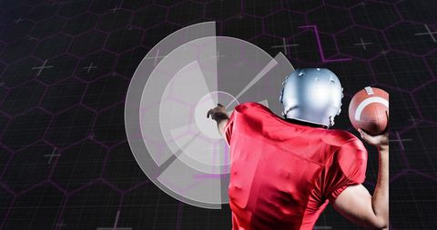Futuristic American Football Player with Digital Analysis Interface - Download Free Stock Images Pikwizard.com