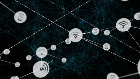 Digital Network Connections with Wireless Technology Symbols