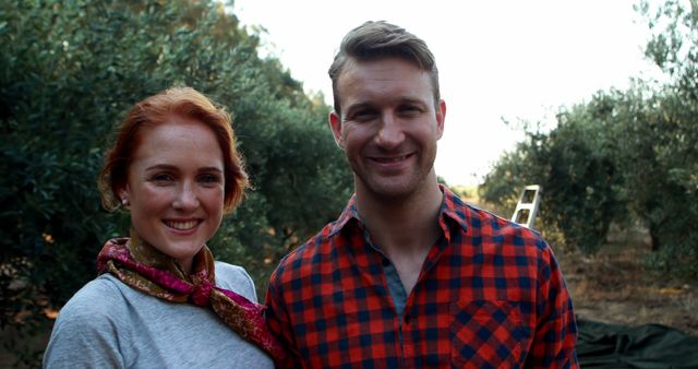 Couple Smiling in Countryside on Sunny Day - Download Free Stock Images Pikwizard.com