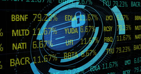 Stock Market Data and Cyber Security Animation
