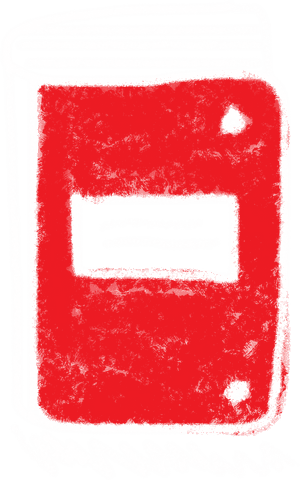 Chalkboard sketch of red notebook design with transparent background