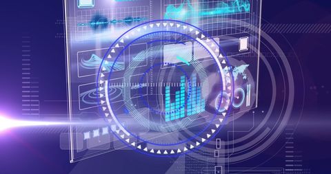 Futuristic Digital Interface With Rotating Data Circle - Download Free Stock Images Pikwizard.com