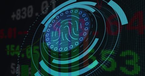 Futuristic Biometric Security Interface with Fingerprint Focus - Download Free Stock Images Pikwizard.com