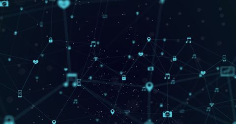 Digital Network of Global Connections with Data Icons - Download Free Stock Images Pikwizard.com