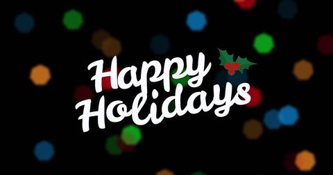 Festive Happy Holidays Greeting with Colorful Lights - Download Free Stock Images Pikwizard.com