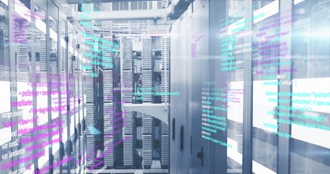 Futuristic Data Center with Holographic Code - Download Free Stock Images Pikwizard.com
