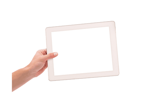 Caucasian Hand Holding Tablet on Transparent Background - Download Free Stock Videos Pikwizard.com