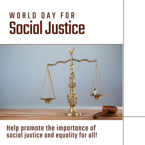 world day for social justice concept with scales of justice - Download Free Stock Templates Pikwizard.com