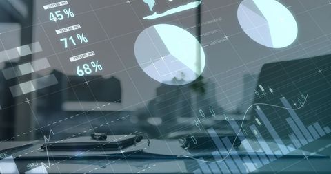 financial data visualization in empty office workspace - Download Free Stock Images Pikwizard.com