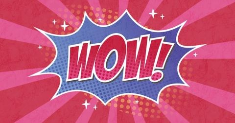Colorful Comic-Inspired Speech Bubble Art with Wow Expression