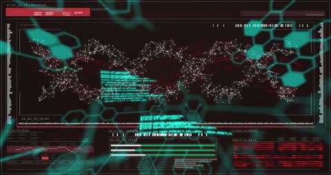Scientific Data Animation on Digital Screen Background