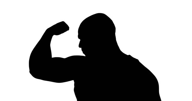 Silhouette of Strong Man Flexing Arm - Download Free Stock Images Pikwizard.com