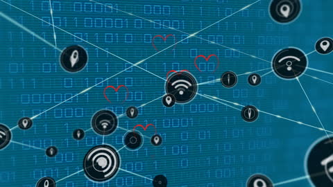 Digital Network Connections on Binary Background