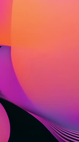 Filling Vertical Canvas with Orange-Pink Gradient, Sliding Purple Forms for Futuristic Motion