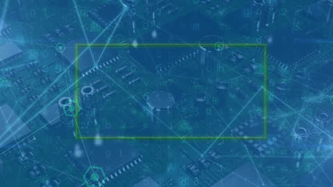 Digital Circuit Board with Cloud Computing Graphics