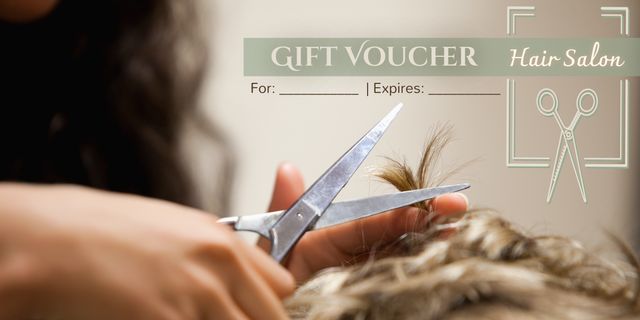 Hair Salon Gift Voucher with Haircut Scene - Download Free Stock Templates Pikwizard.com