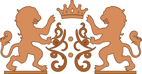 Heraldic Crest with Lions and Crown on Transparent Background
