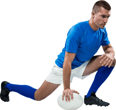 Transparent Male Rugby Player Stretching Holding Ball - Download Free Stock Videos Pikwizard.com