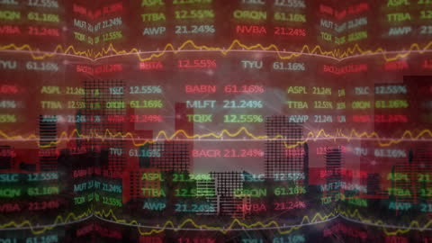 Digital Animation of Financial Data over Cityscape
