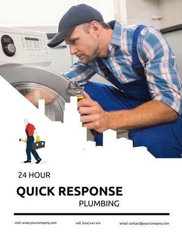 professional plumber performing urgent washing machine repair - Download Free Stock Templates Pikwizard.com