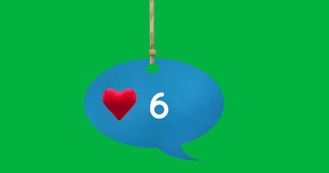 Heart Icon in Speech Balloon Signifying Social Media Engagement